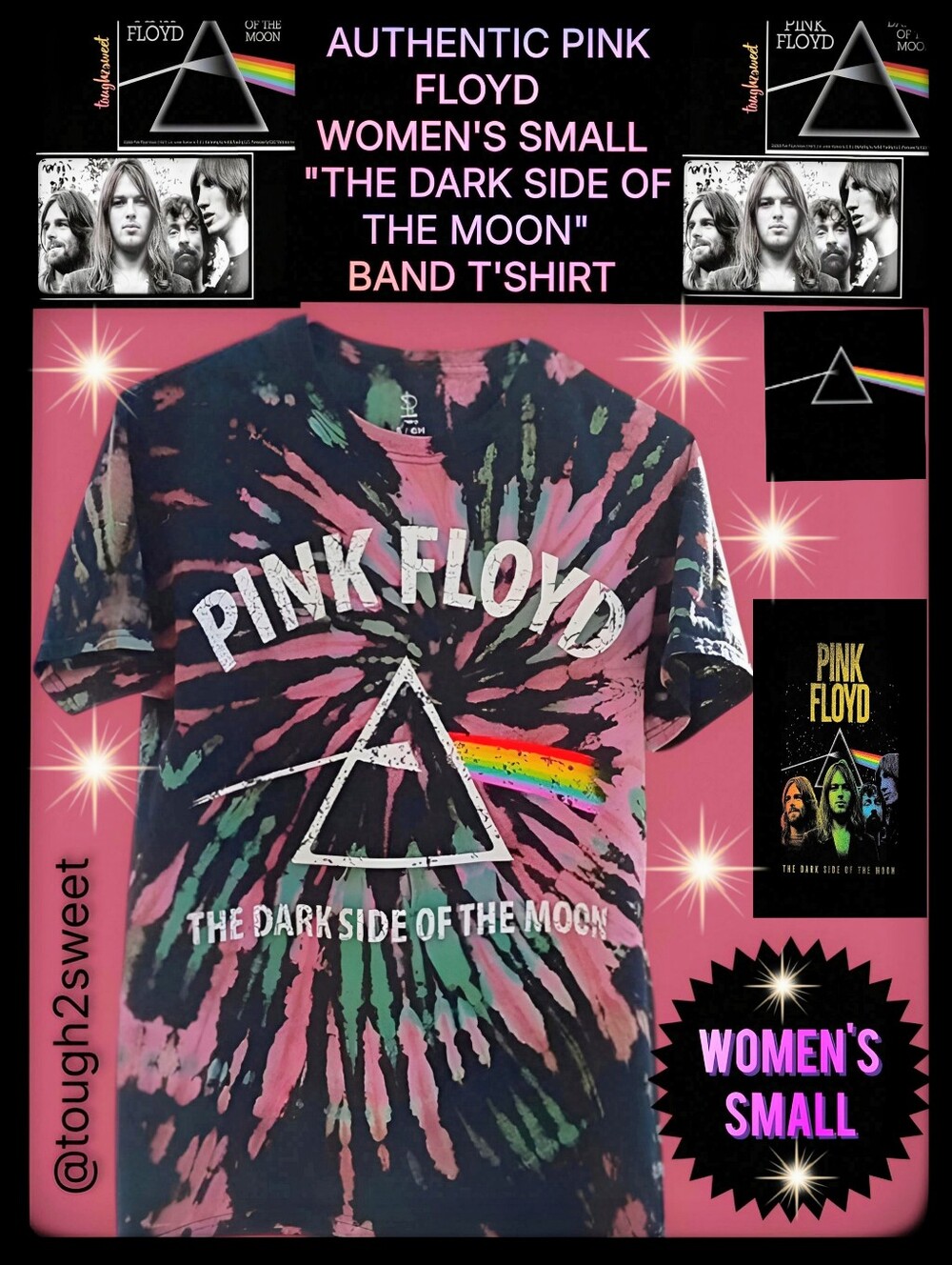 🆕NWOT AUTHENTIC PINK FLOYD MEN'S SMALL "THE DARK SIDE OF THE MOON" BAND T'SHIRT